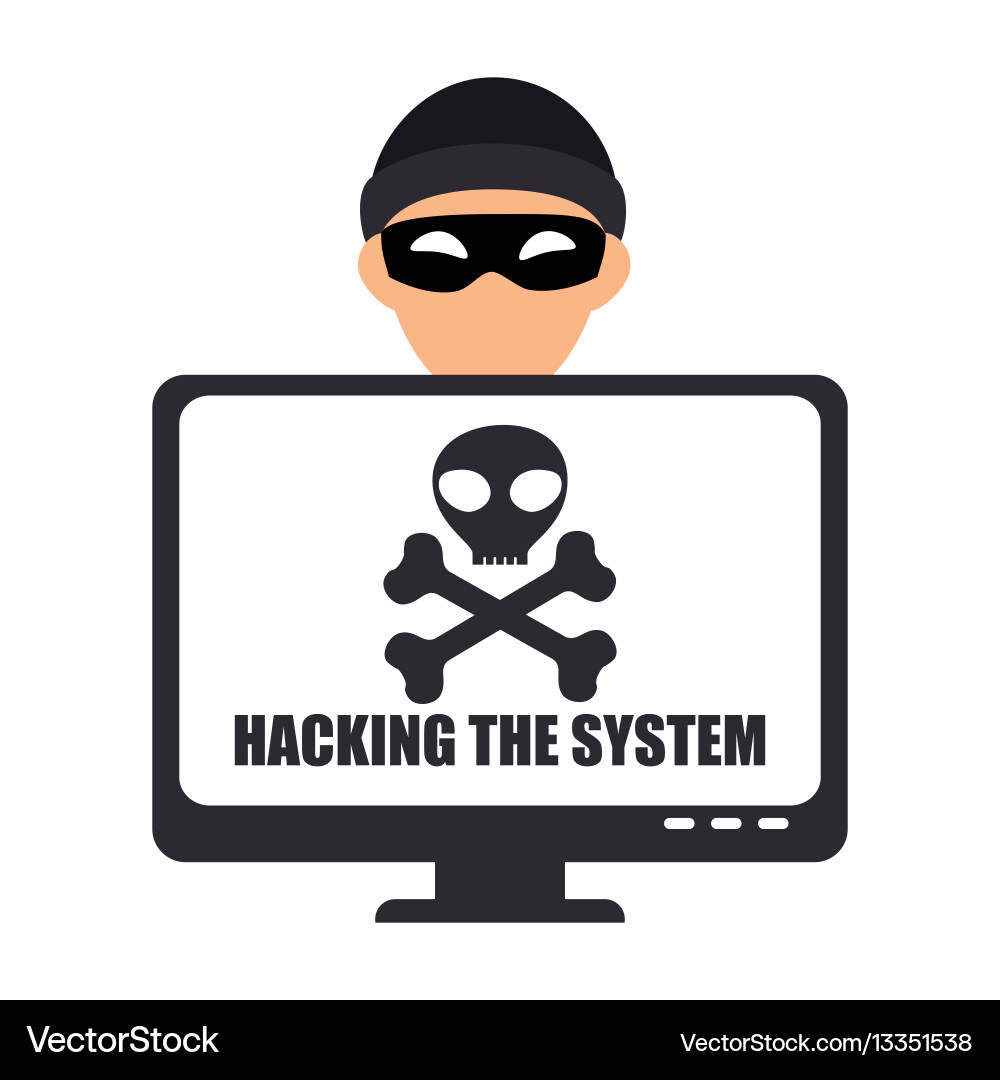 System hacker character icon vector image