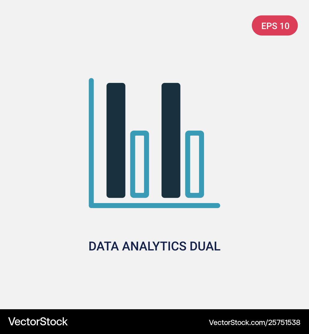 Two color data analytics dual bars icon from user Vector Image