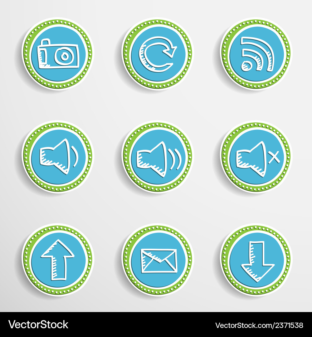 Web buttons with drawing icons vector image