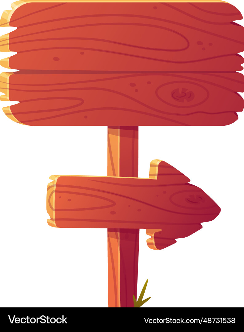 Wooden rectangular and arrow pointer board Wooden rectangular and arrow pointer board vector image