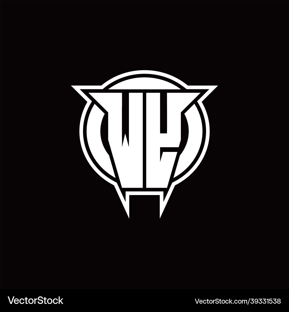 Wy logo monogram with circle rounded shape design Wy logo monogram with circle rounded shape design Vector Image