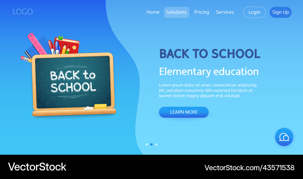 Zurück zur Schule blau Website Template Zurück zur Schule blau Website Template vektorbild