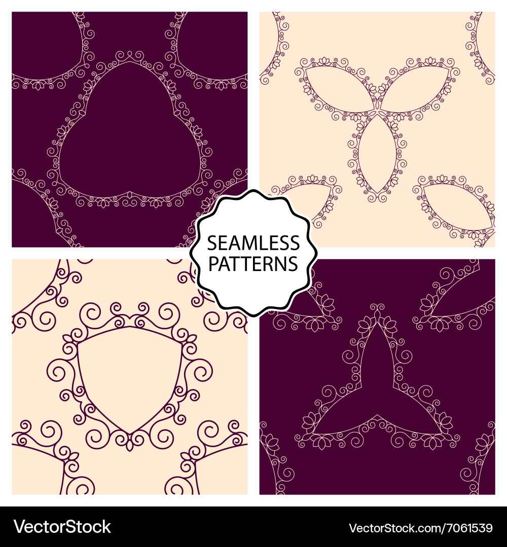 A set seamless patterns vector image