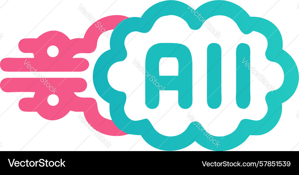 Ai brain processing advanced cognitive bubble Vector Image