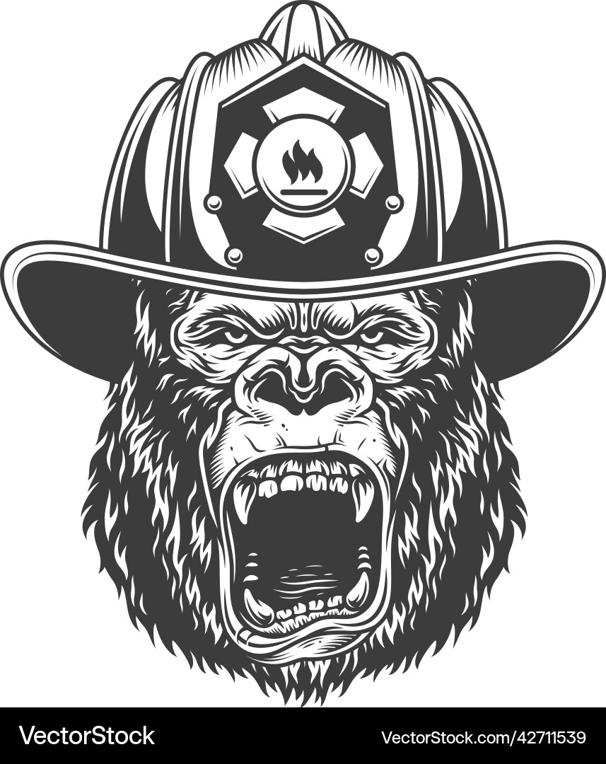 Angry Gorilla im monochromen Stil Angry Gorilla im monochromen Stil Vektorbild