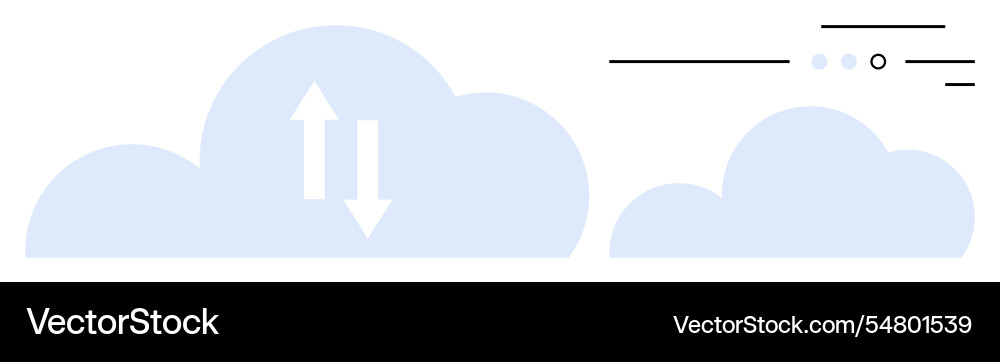 Cloud computing concept with up-down arrows Cloud computing concept with up-down arrows vector image