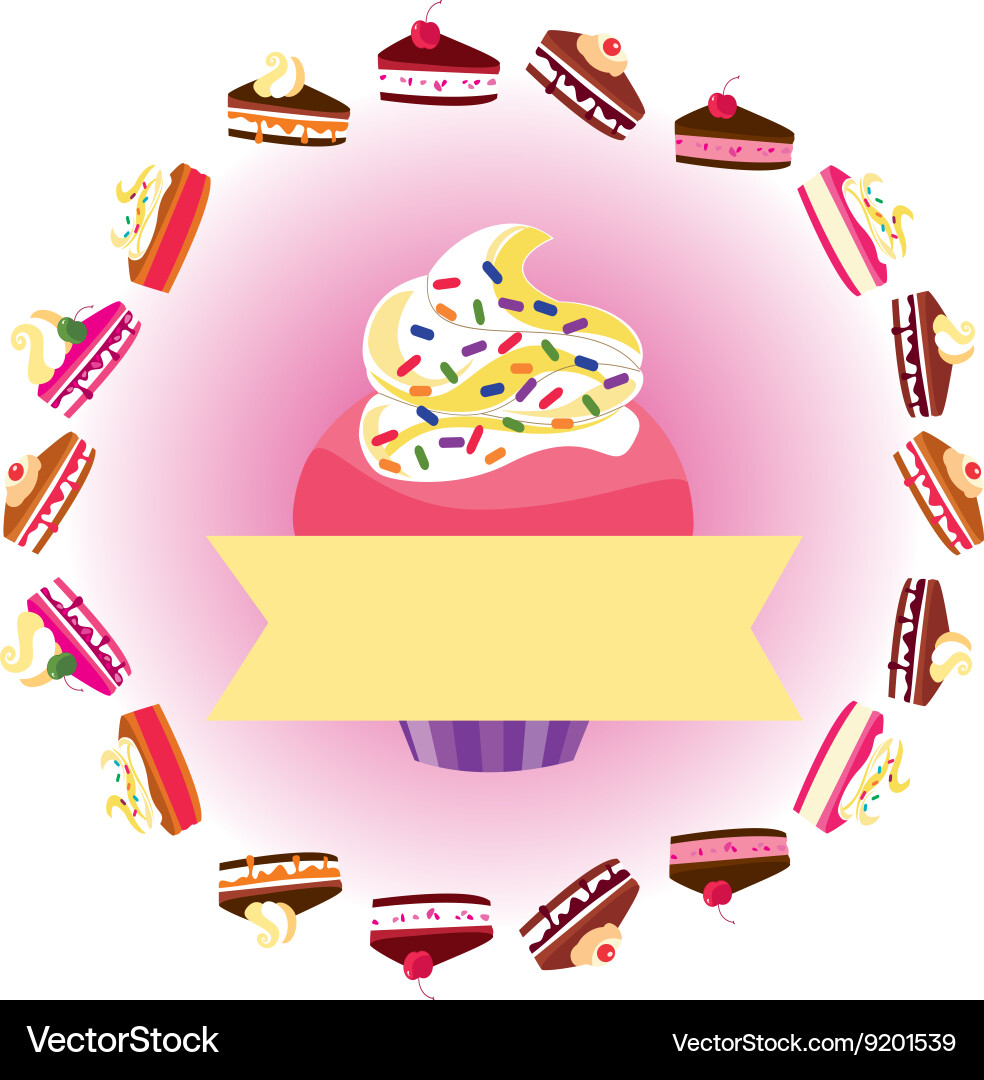 Cupcake frame Royalty Free Vector Image - VectorStock