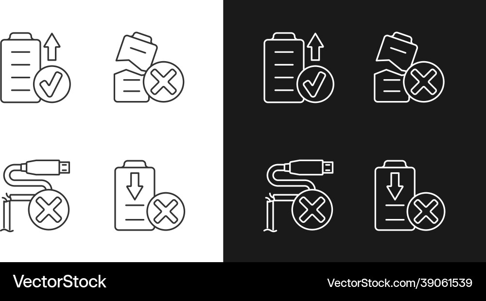 Drone performance linear manual label icons set Drone performance linear manual label icons set vector image
