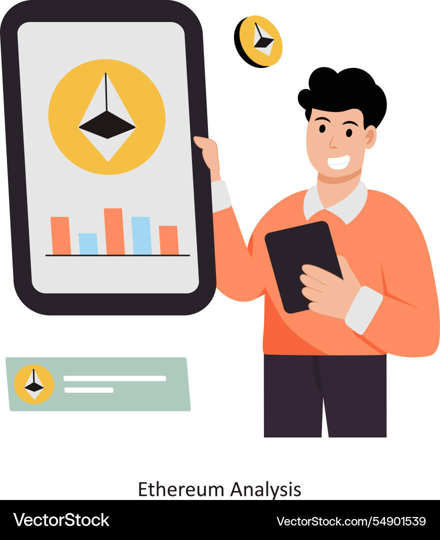 Ethereum analysis eps 10 file Vector Image