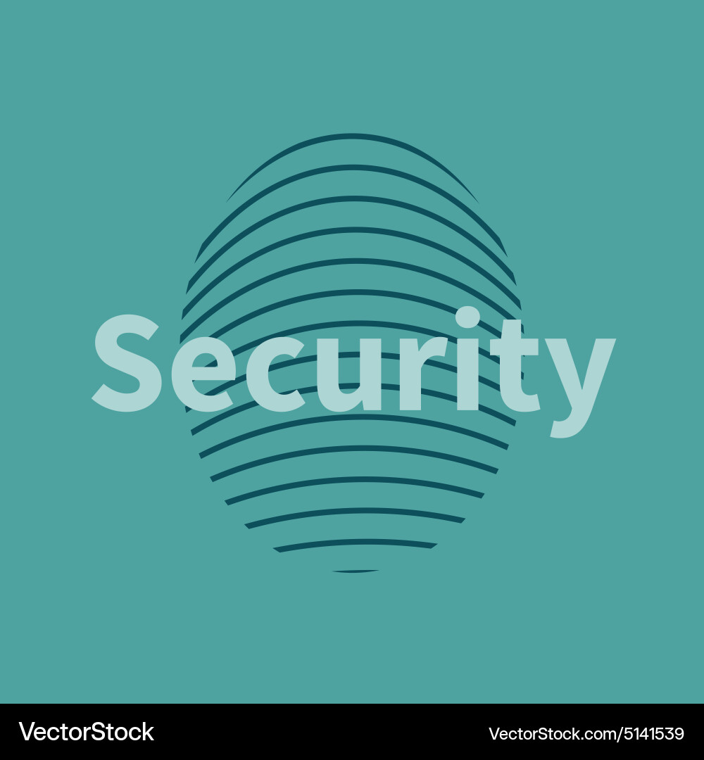 Fingerprint icon with security text vector image