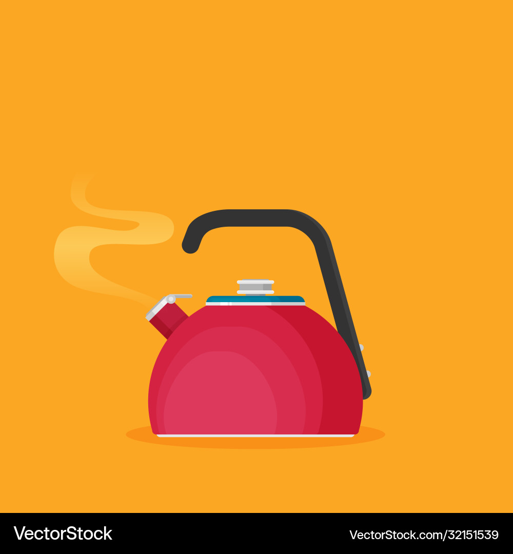 Flat kettle icon isolated on color background Vector Image