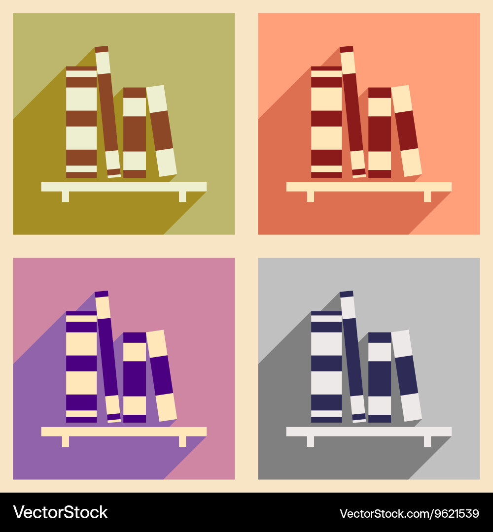 Flat with shadow concept and mobile application Vector Image