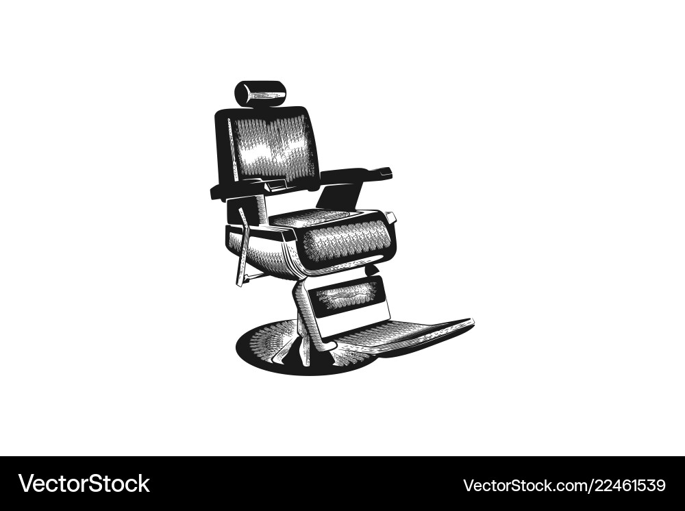 Hand drawn barber shop chair vintage logo Hand drawn barber shop chair vintage logo vector image