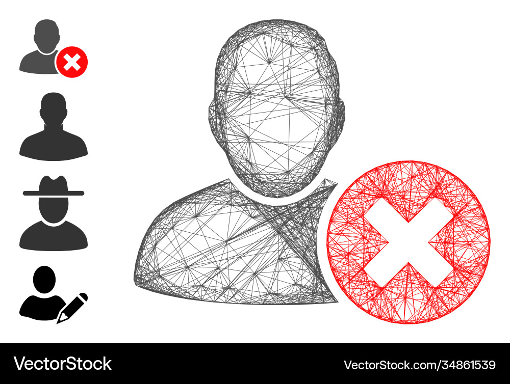 Hatched delete user mesh vector image