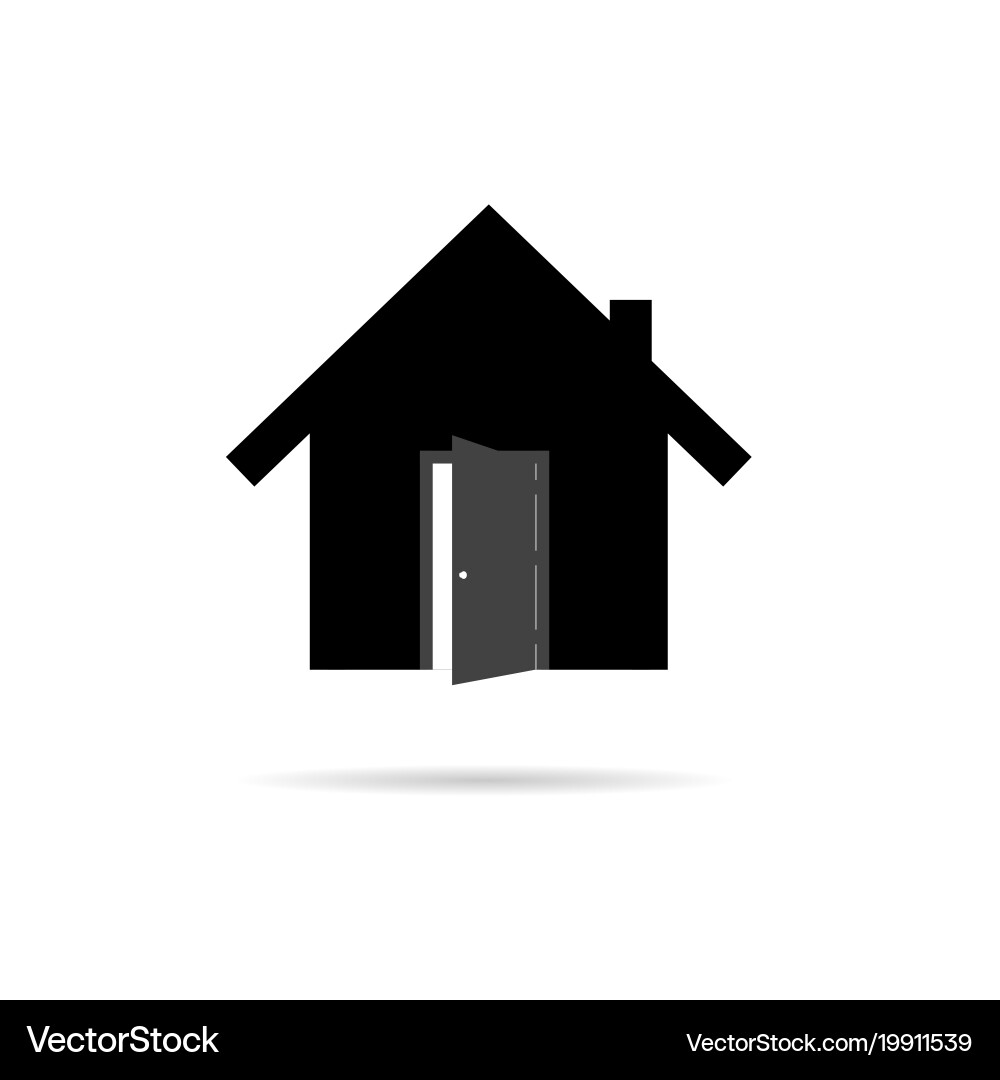 Haussymbol mit offener Tür Lizenzfreies Vektorbild