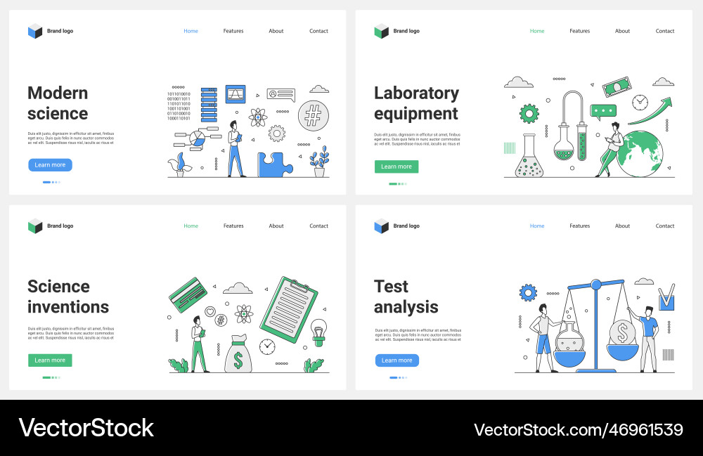 Inventions in modern science tests analysis Vector Image