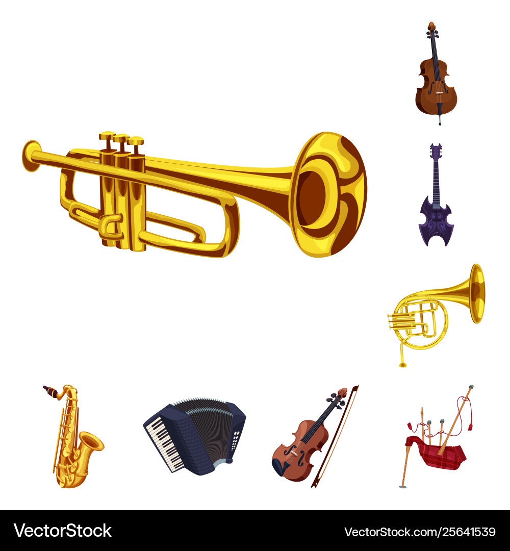 Isolated object music and tune symbol set Isolated object music and tune symbol set vector image