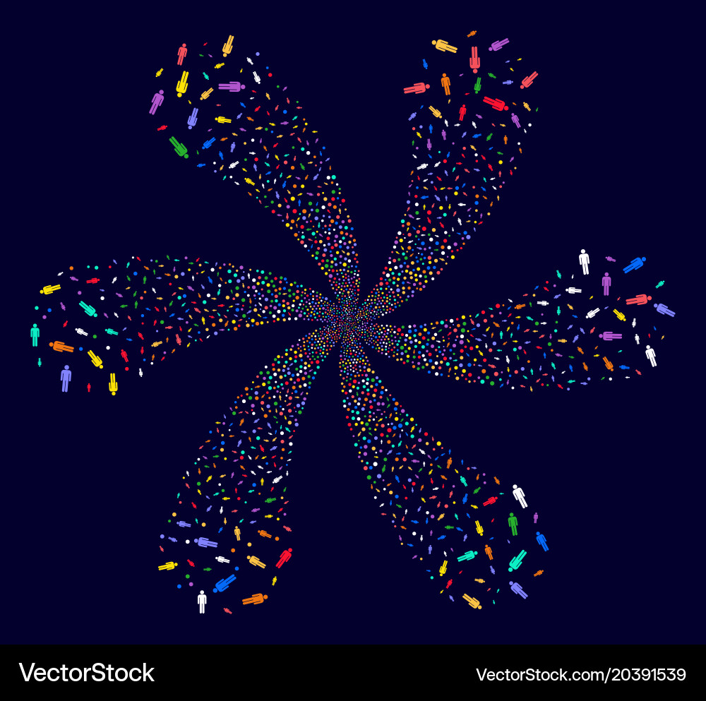 Man user centrifugal explosion vector image