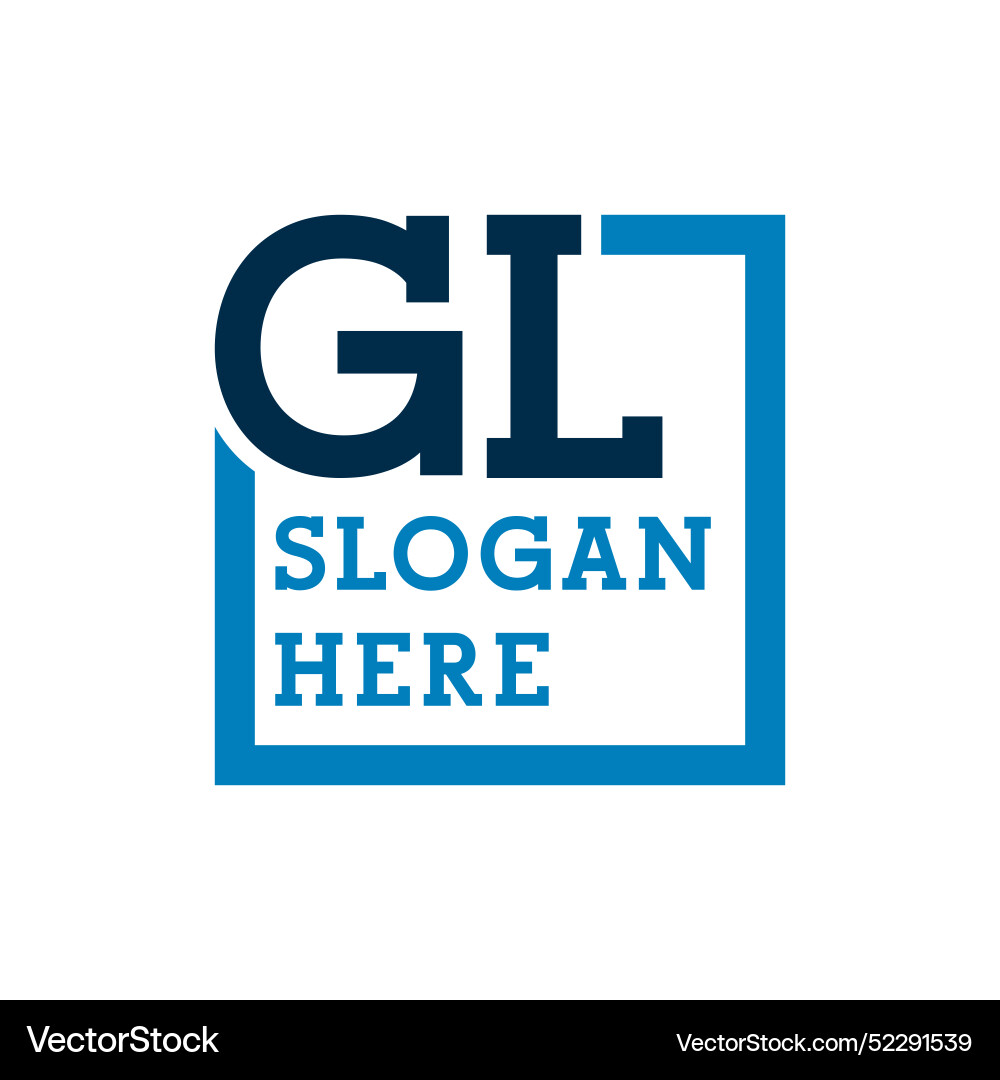 Minimal initials logo letters g and l gl initial Vector Image