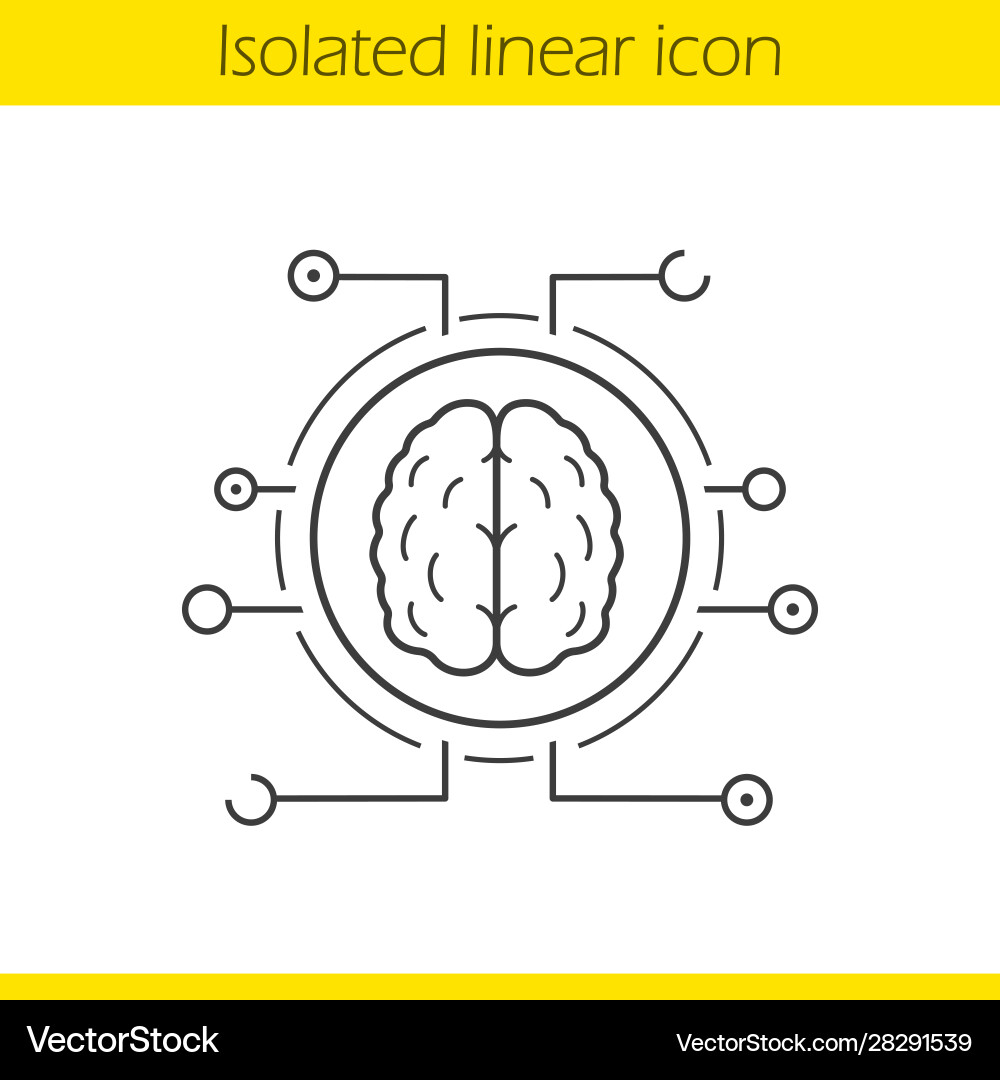 Neural networks linear icon Vector Image