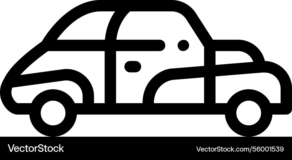 Old computer icon thin linear style design Old computer icon thin linear style design vector image