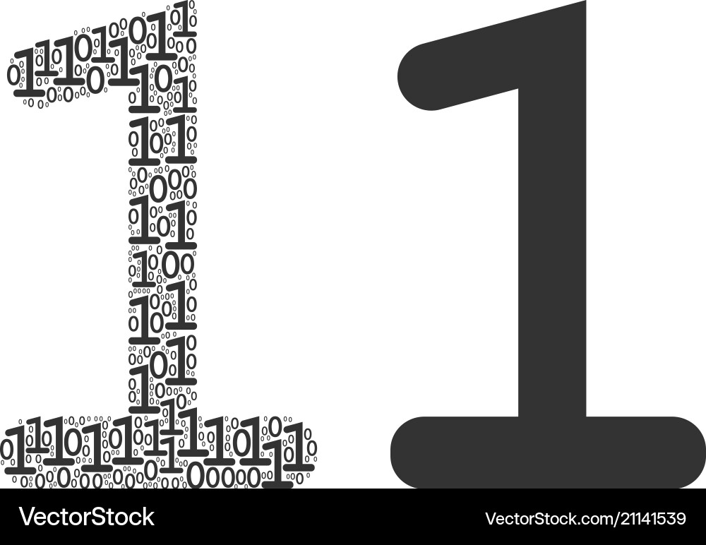One digit collage of binary digits vector image