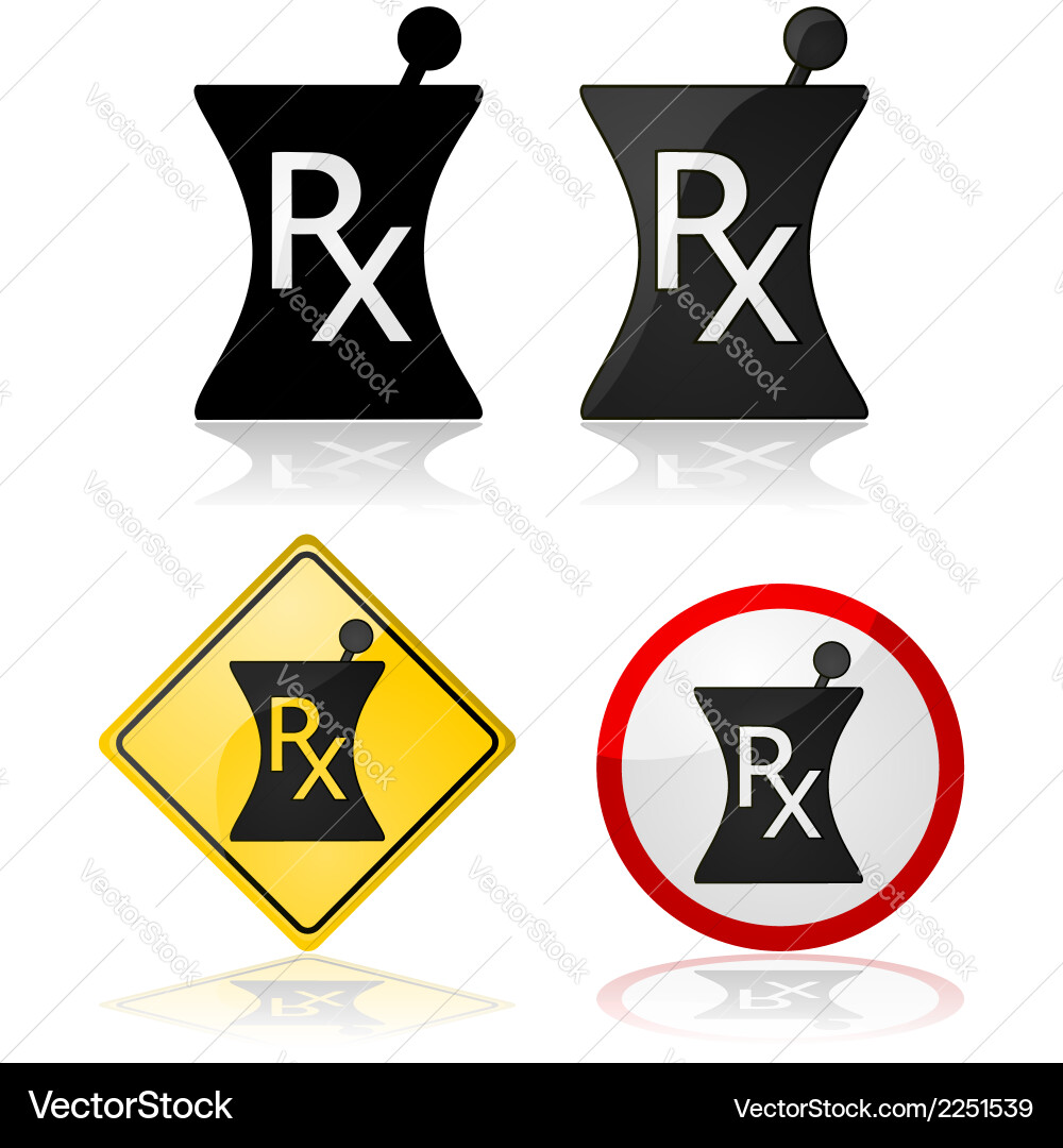 Prescription signs Royalty Free Vector Image - VectorStock