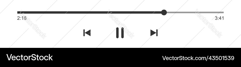 Progress loading bar of audio or video player Progress loading bar of audio or video player vector image