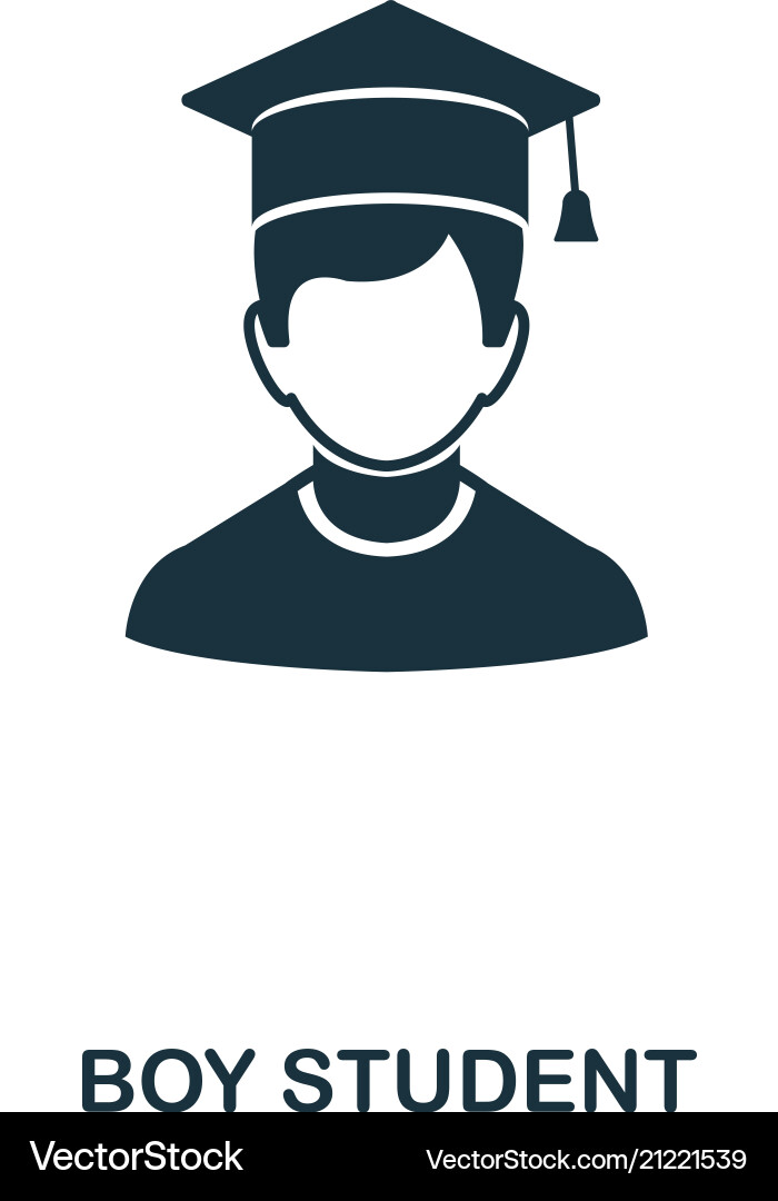Student boy icon line style design ui vector image