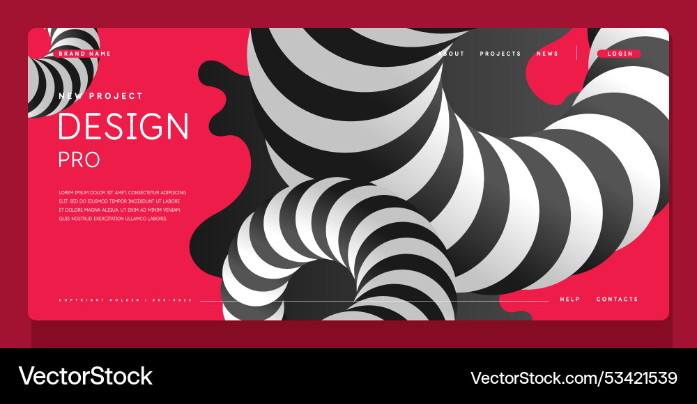 Template for the design and placement of text vector image