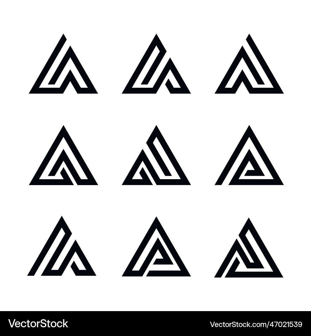Triangle line design element set Triangle line design element set vector image