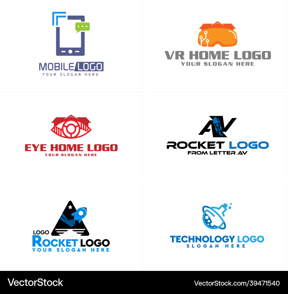 A set of technology internet mobile rocket and lab A set of technology internet mobile rocket and lab vector image