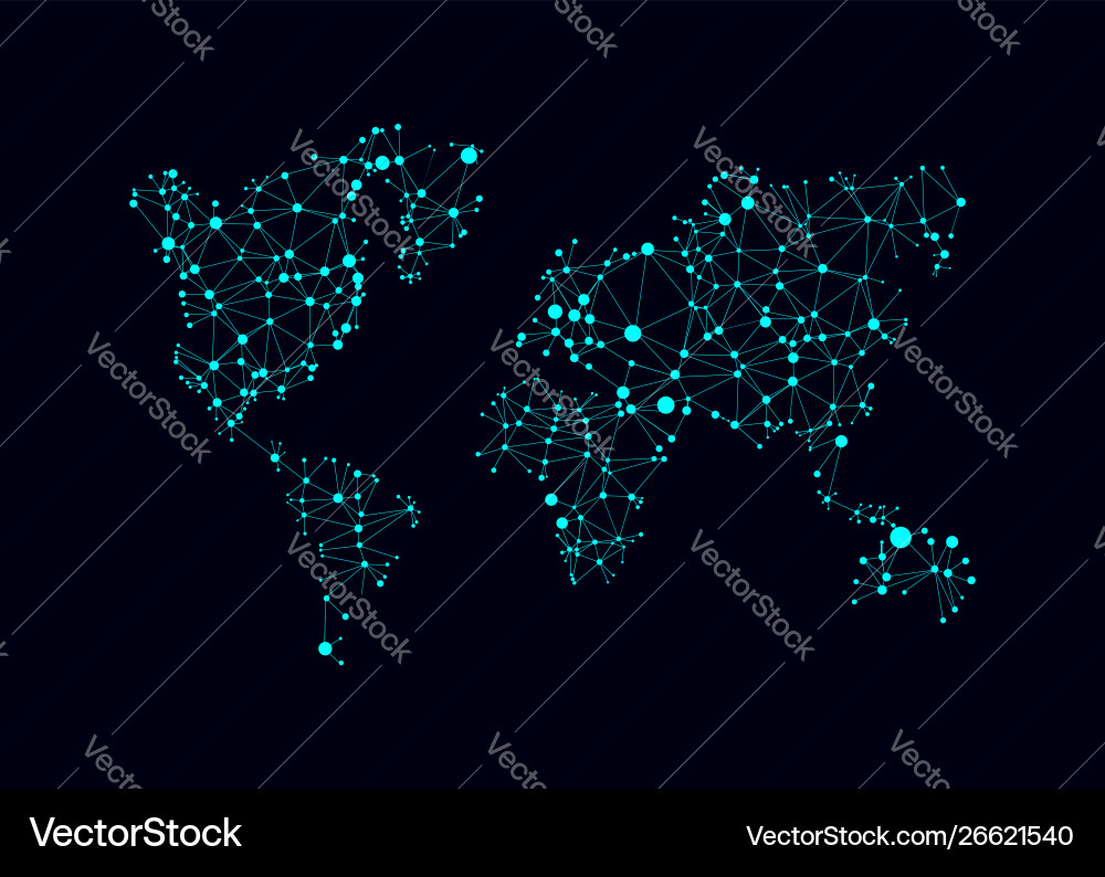 Abstract World Network Map vector image