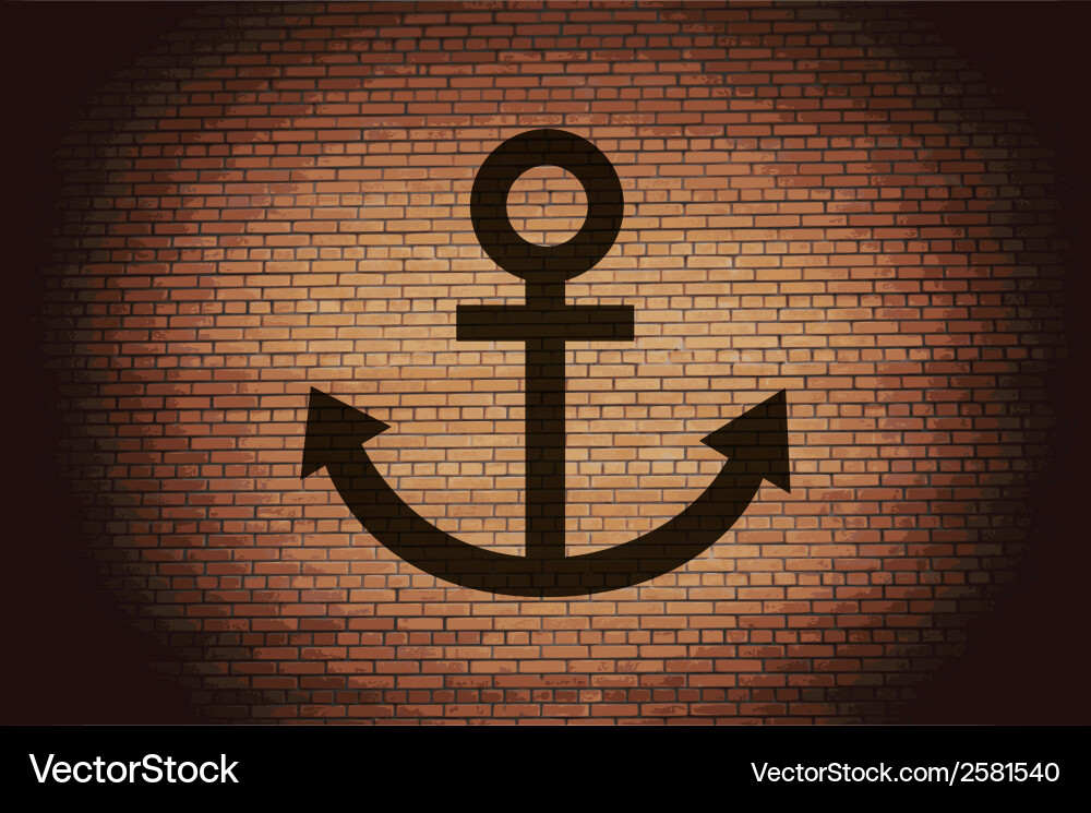 Anchor flat modern web button and space for your Vector Image