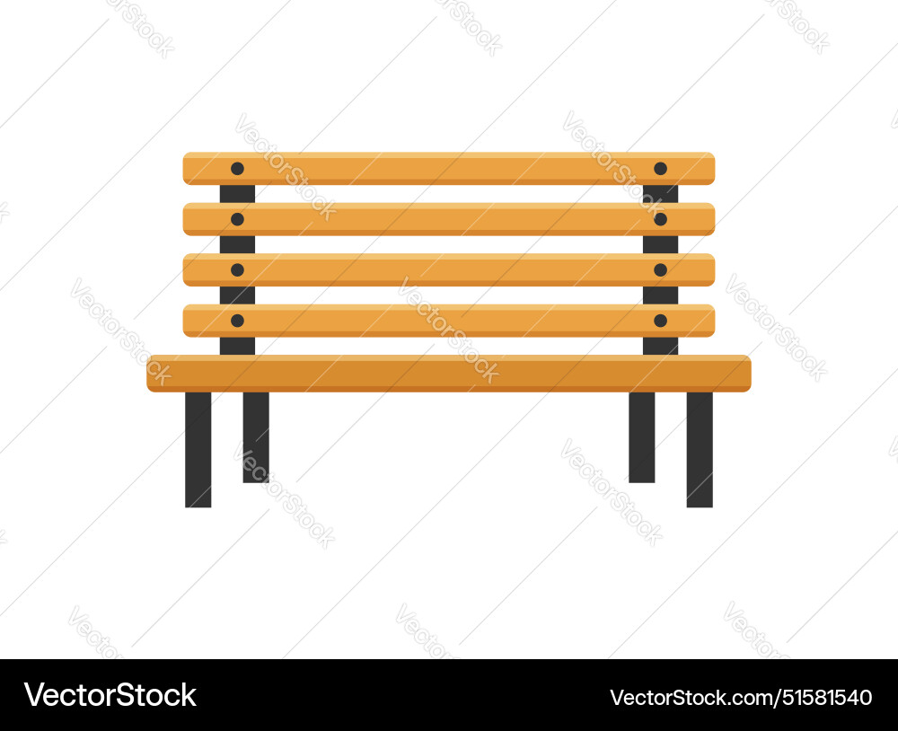 Bench icon in flat style comfortable rest Vector Image