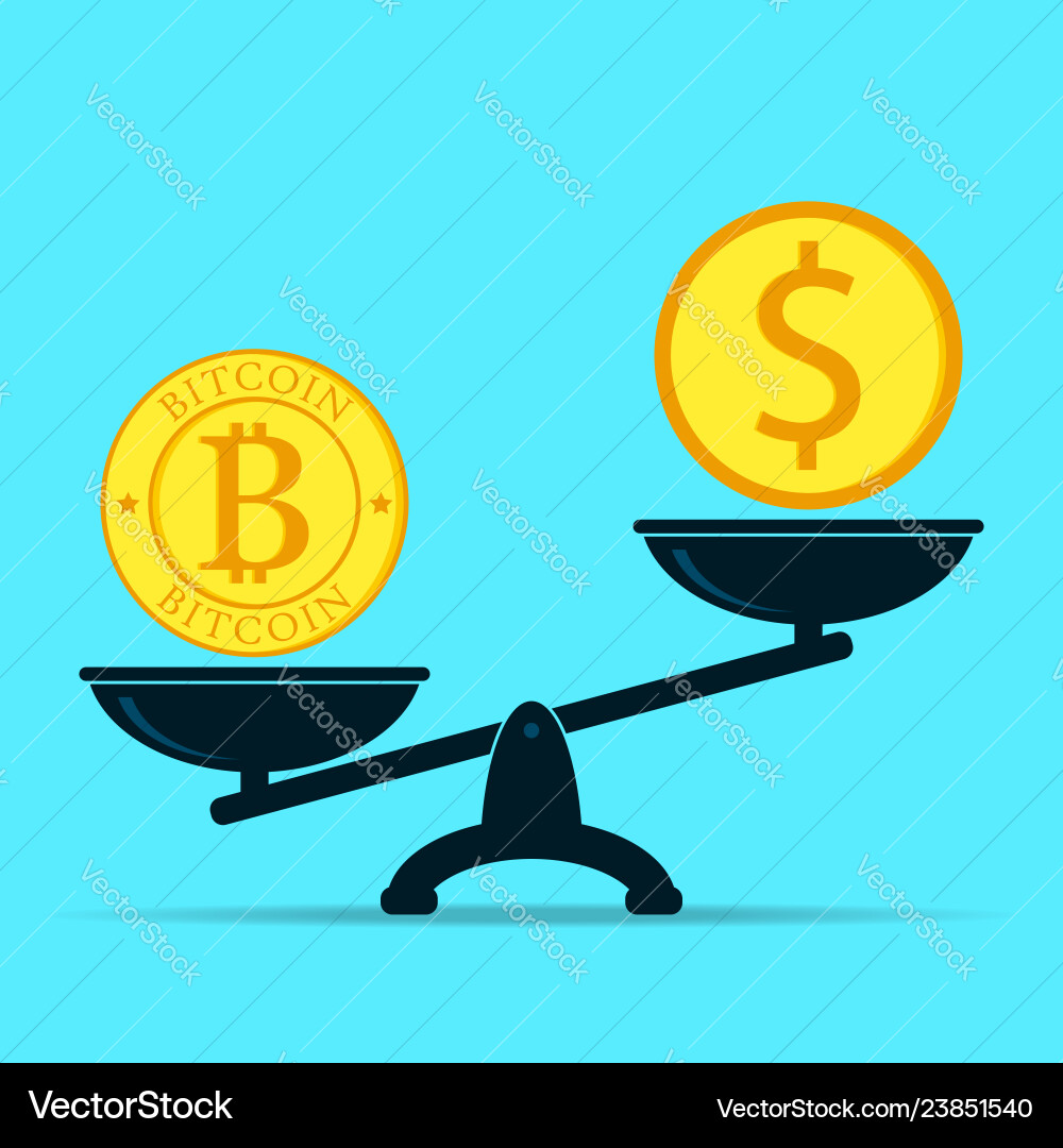 Bitcoin Dominance: Crypto vs. Dollar – Royalty-Free Vector | VectorStock
