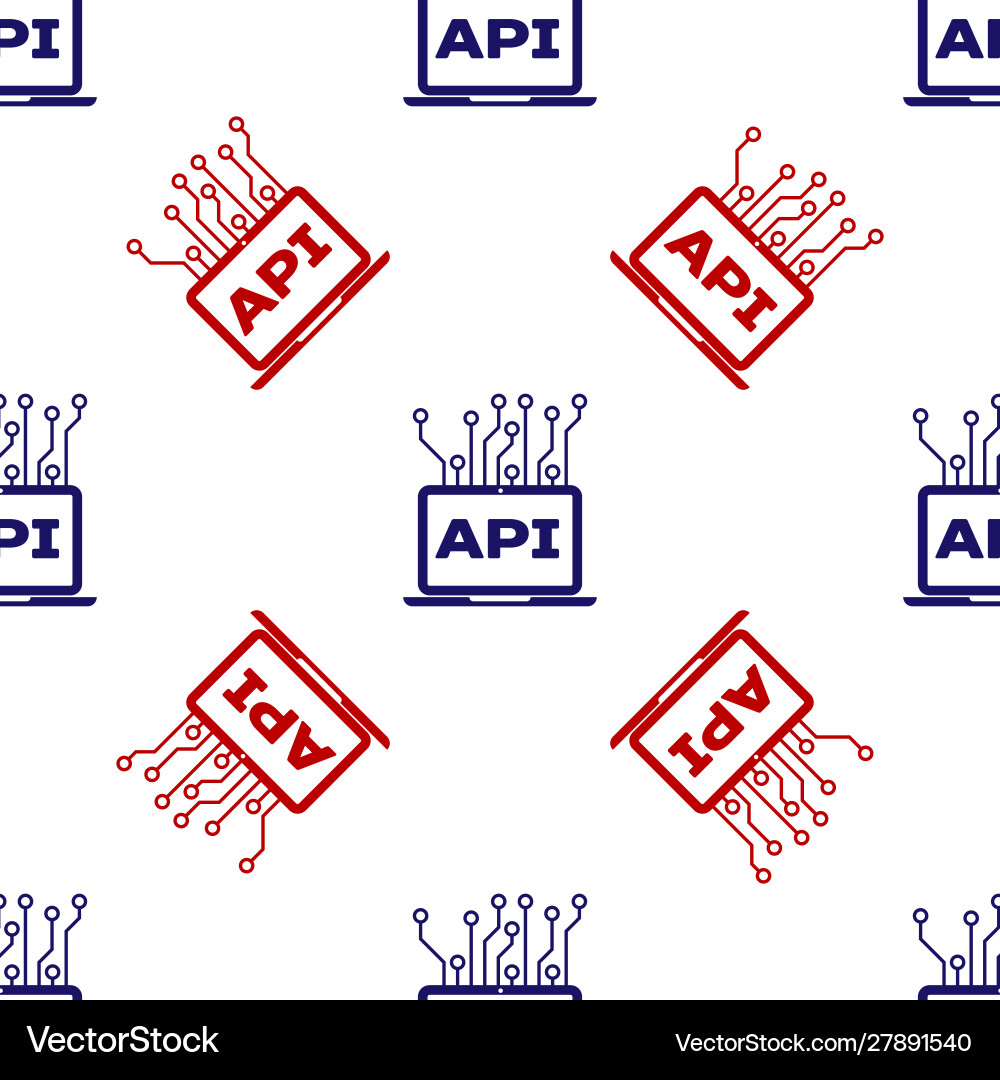 Blue and red computer api interface icon isolated Blue and red computer api interface icon isolated vector image