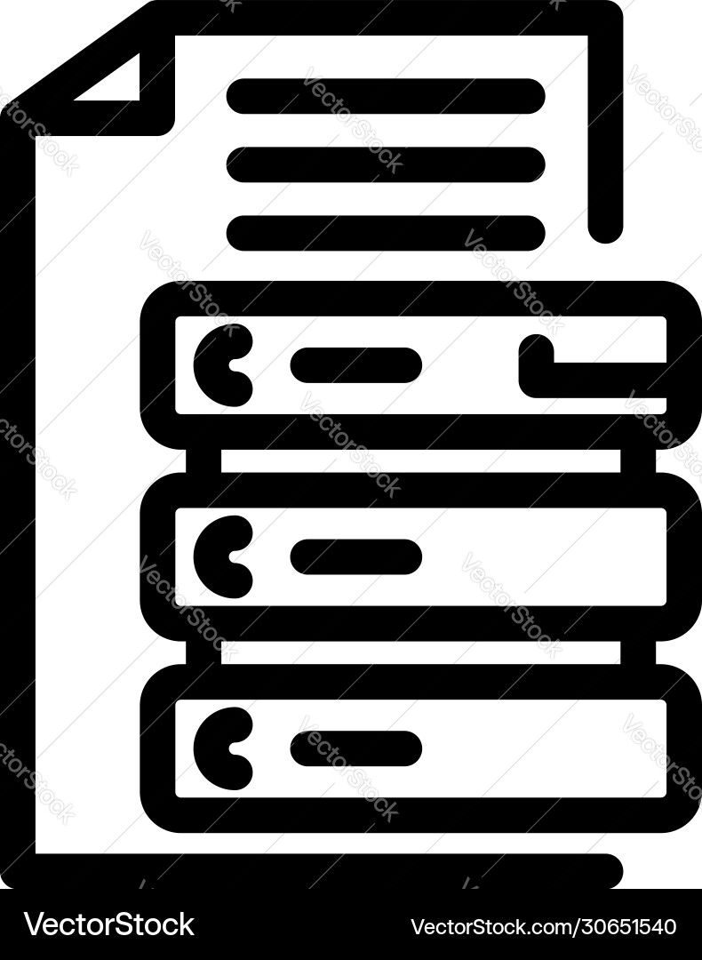 Check server file folder icon outline style Vector Image
