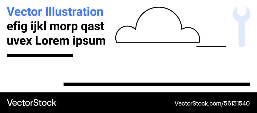 Cloud and tool concept with minimal text elements Cloud and tool concept with minimal text elements vector image