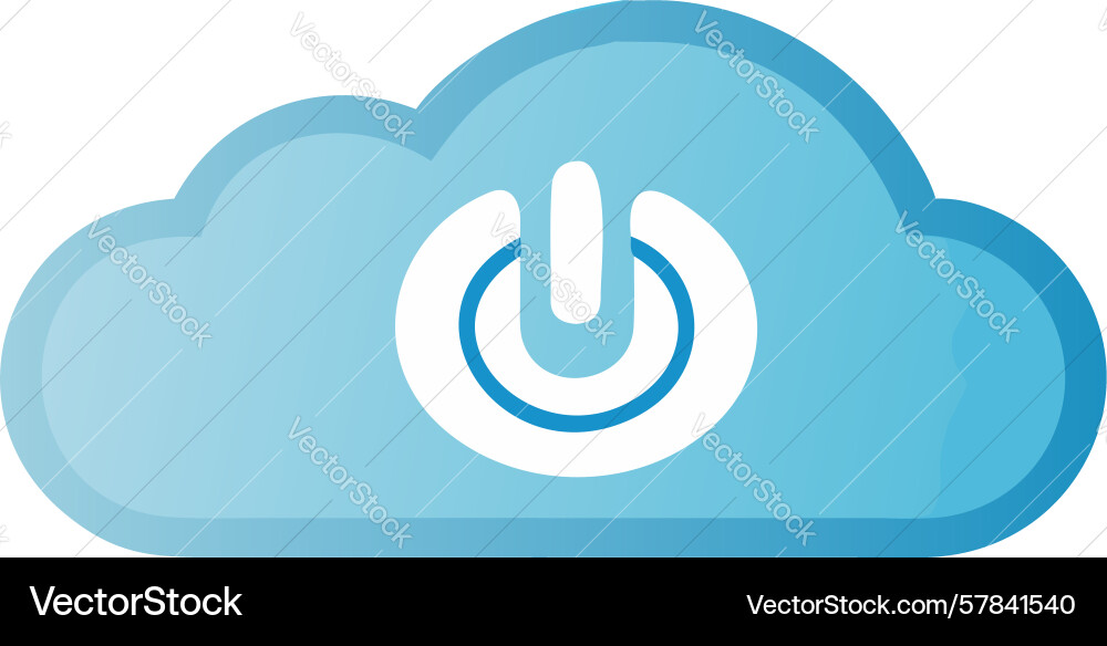 Cloud system ready power button symbol design vector image
