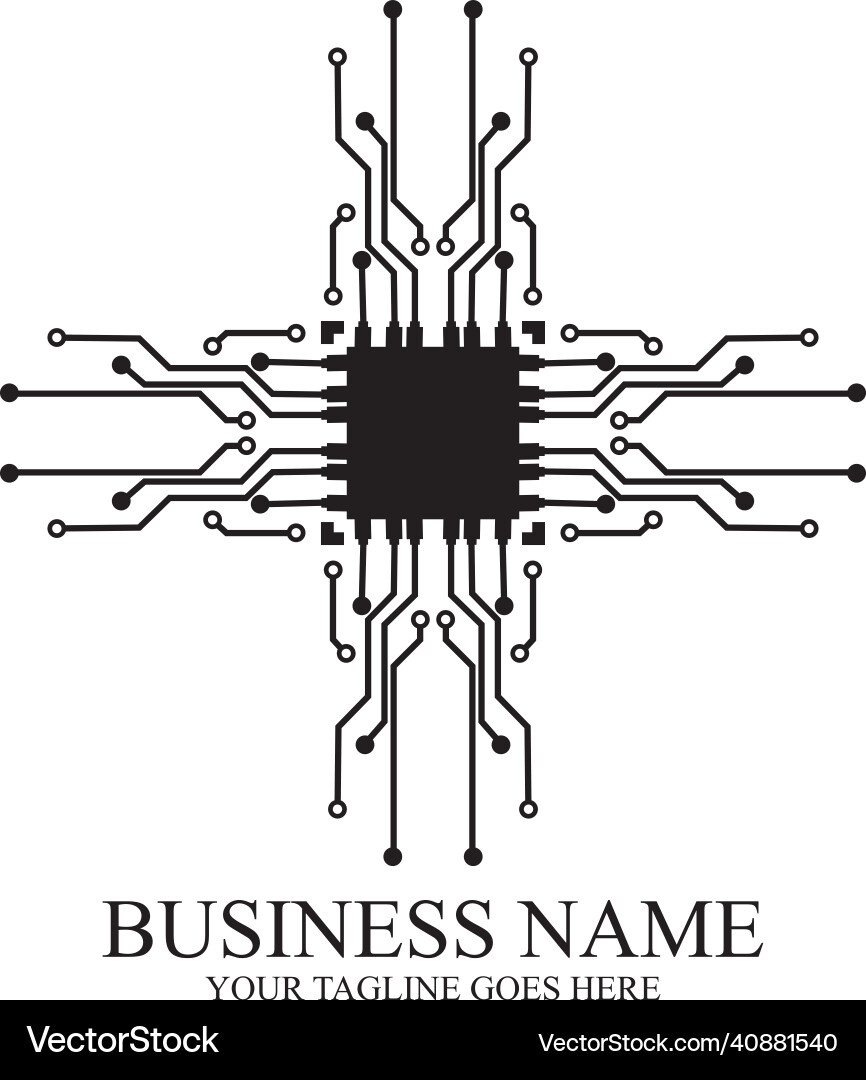 Cpu processor line icon for websites and mobile vector image