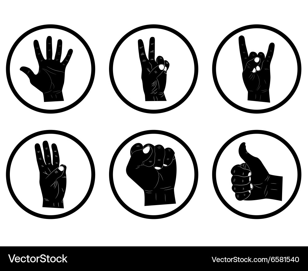 Different hands in a circle Vector Image
