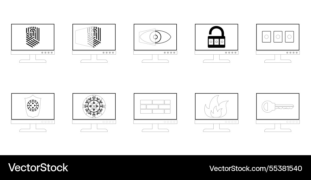 Display security set collection Vector Image