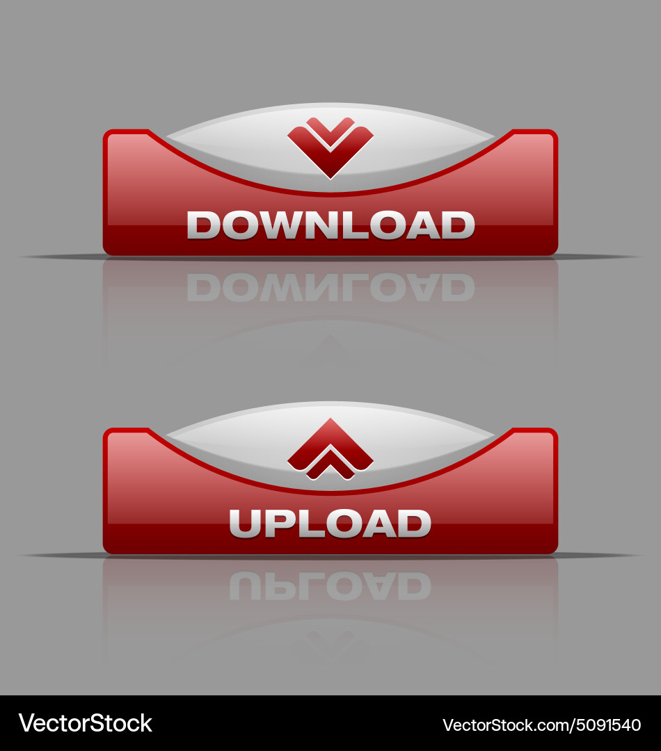 Download and upload buttons vector image