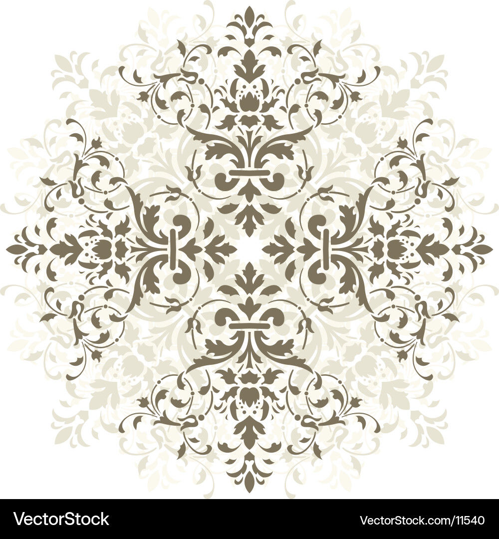 Elegant Floral Scroll Pattern Vector Image