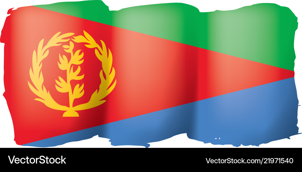 Eritrea flag on a white Eritrea flag on a white vector image