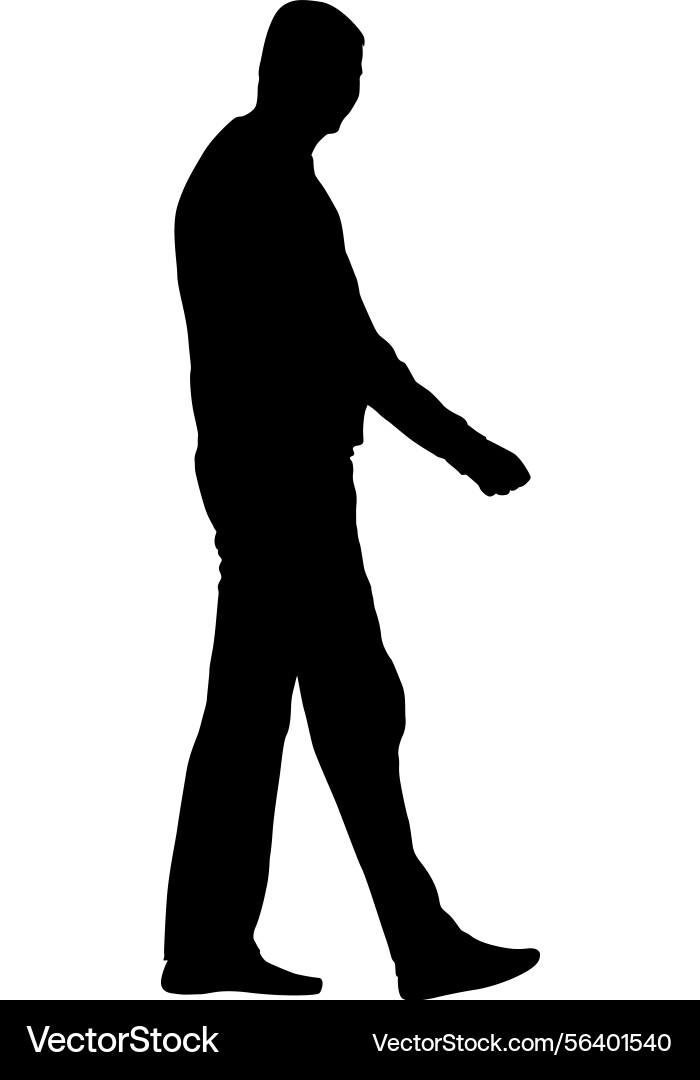 Man walking forward isolated silhouette front view Man walking forward isolated silhouette front view Vector Image