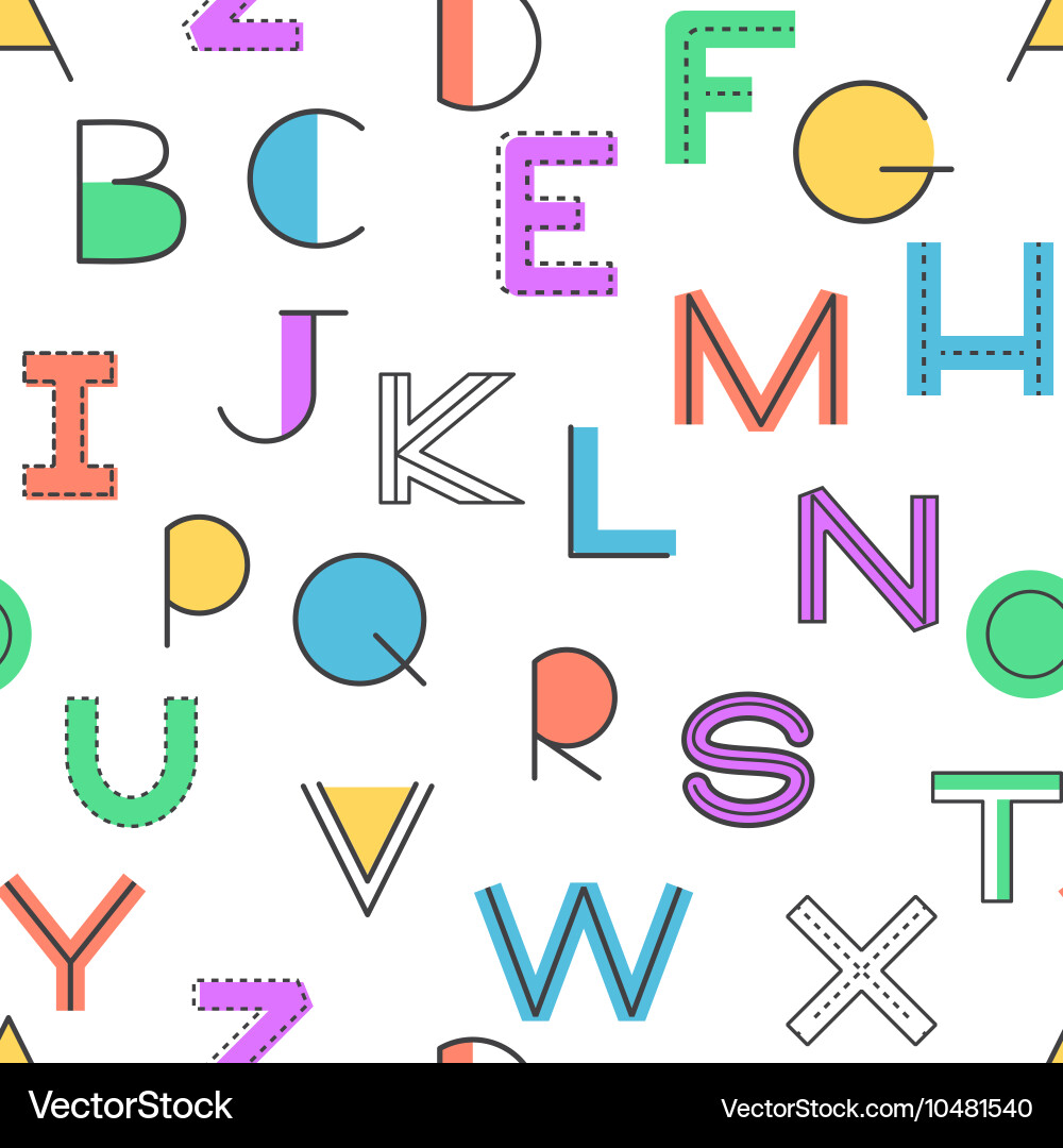 Seamless pattern alphabet background Vector Image
