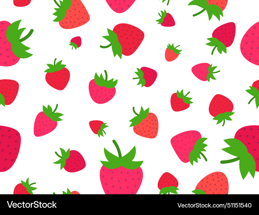 Seamless pattern with red strawberry on white Seamless pattern with red strawberry on white vector image
