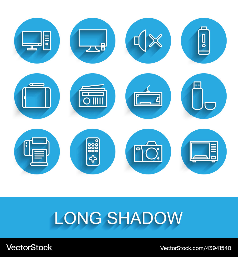 Set line printer remote control computer monitor Set line printer remote control computer monitor vector image